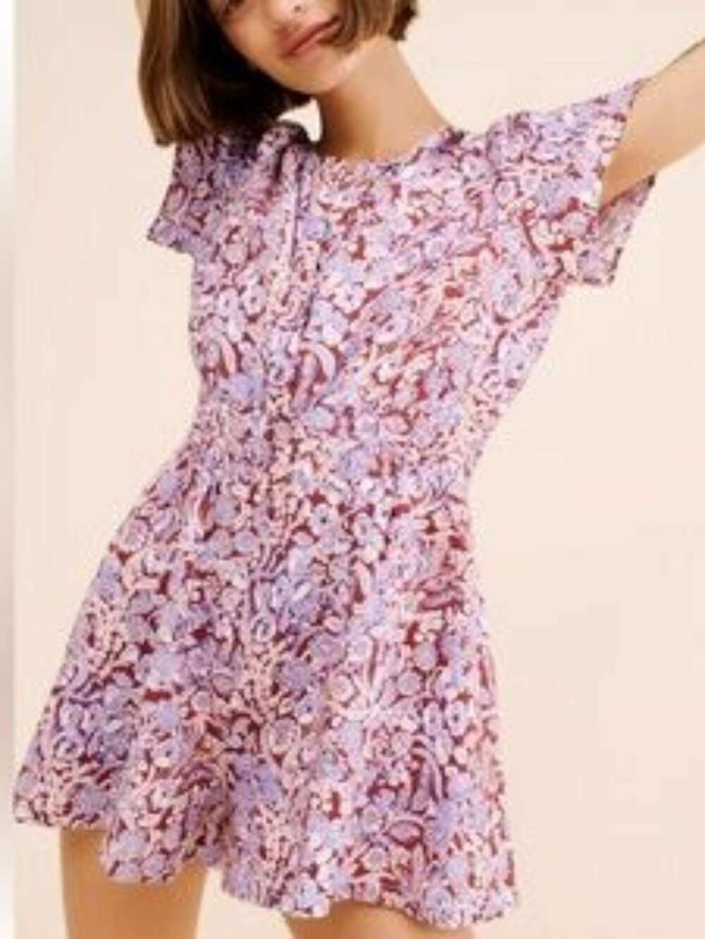 Anthropologie Somerset Romper Womens XL Floral Short Sleeve Boho Playsuit